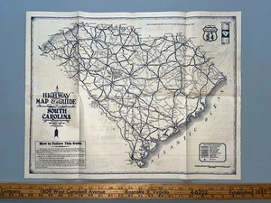 Midwest Map Company, c. 1934 road map of SC South Carolina - Great shape - Picture 1 of 9