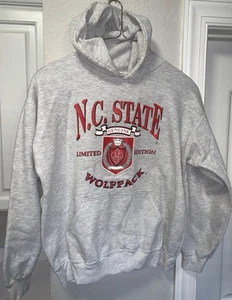Vintage NC State Wolfpack Cotton Blend Hoodie Size L USA Dodger - Bild 1 von 5