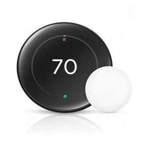 New Google Nest Learning Thermostat (4th gen) with Nest Temperature Sensor Black - Picture 1 of 5