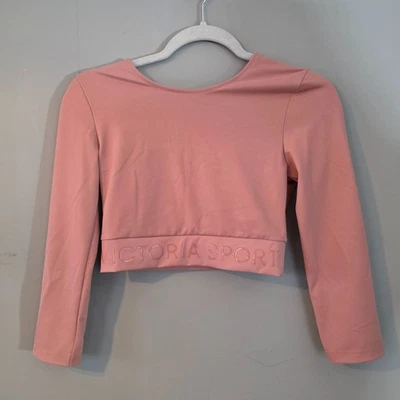 Camiseta corta Victoria's Secret Sport rosa manga larga ocio yoga pilates XS Foto 1 de 4