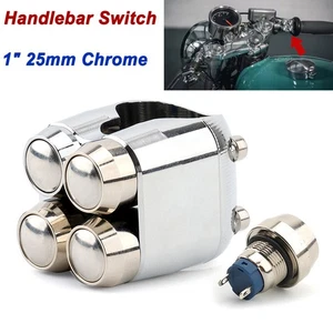 1" Handlebar Horn Turn Signal Light Control Switch For Harley Yamaha Honda - Foto 1 di 11