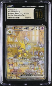CGC 10 PRISTINE Alakazam ex 201/165 Full Art SIR Scarlet & Violet 151 2023 - Picture 1 of 2