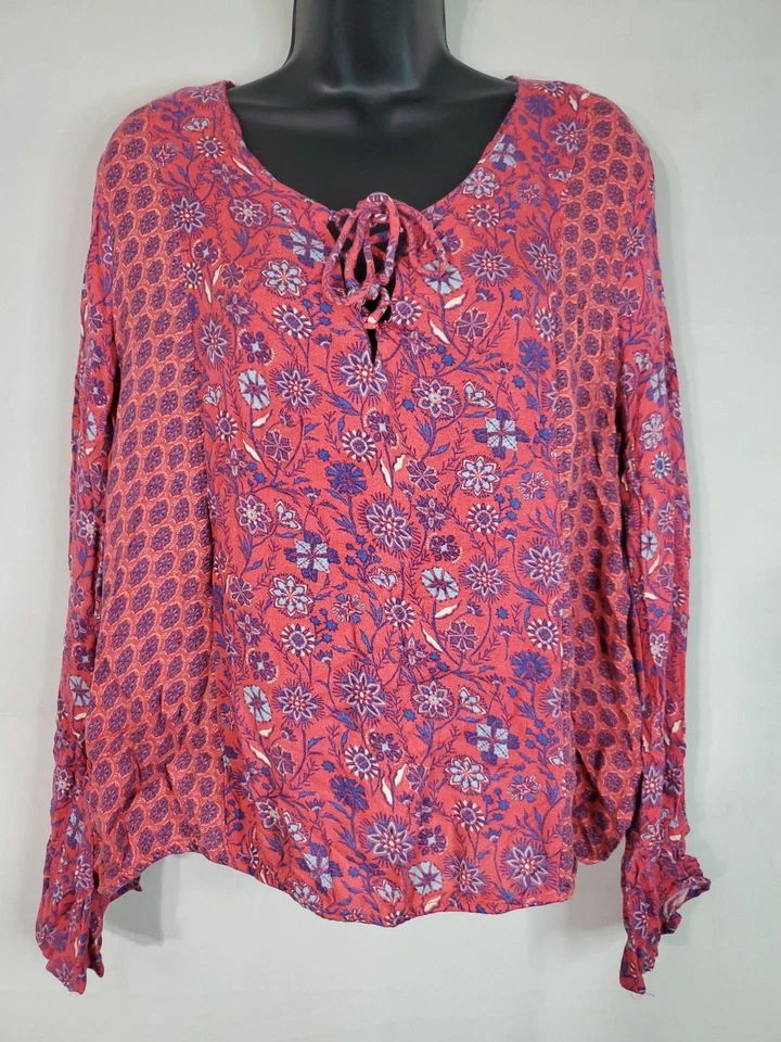 Blusa Arizona Jeans Juniors Talla 2XL Borlas Campesinas Boho Manga Larga  Foto 1 de 4