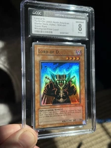 FOIL SHIFT ERROR Yugioh Lord Of D. SDK-041 Super Rare CGC 8 NM Deck Fresh - Picture 1 of 4