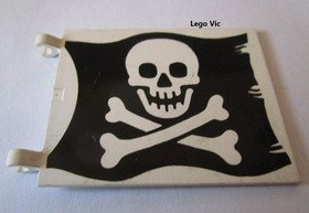 Lego 2525p01 Flag 6x5 Skull and Crossbones Jolly Roger Pirate 6285 6286 - A125