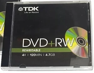⭐️4x TDK DVD+RW 4.7GB  x 4 Speed ReWritable Blank Disc - Rohling NEU & OVP - Afbeelding 1 van 1