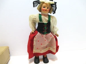 Vintage Swiss Appenzell 6 inch Doll Felt and Composition 50s 60s - Picture 1 of 3