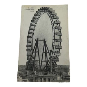 Postal antigua vintage de The Great Wheel París Francia 1910 (PC61) - Imagen 1 de 3