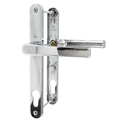 UPVC Door Handle Set Chrome 92PZ 92mm Lever Pair 200mm Fixing Hoppe Roto Resista - Image 1 of 2