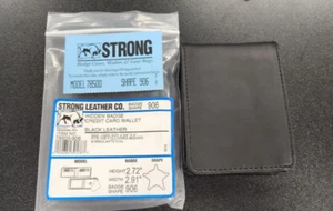 Strong Leather Co. Kreditkarten-Geldbörse mit verstecktem Abzeichen - schwarzes Leder - Form 906 - Bild 1 von 5