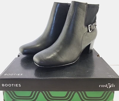 East 5th Mujer RAINE Botín Zapatos Talla 7.5 M Negro Imitación Cuero 2" Bloque NUEVO Foto 1 de 4