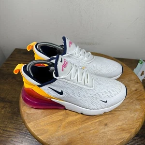 Nike Air Max 270 White Fuchsia Orange Women's Size 8.5 Shoe Sneakers AH6789-106 - Picture 1 of 8
