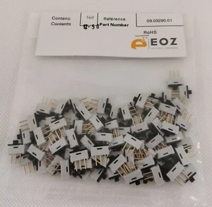 09.03290.01 EOZ Slide Switch Black On-Off Through Hole 1K2 500 mA (Lot of 100) - Picture 1 of 1