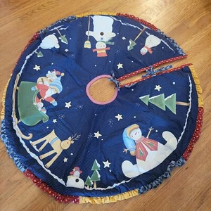 Vintage Santa's WorkBeach 1997 Kollektion 42" bemalter Weihnachtsbaum Rock NEU - Bild 1 von 8