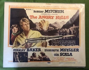 ANGRY HILLS Lobby TITLE CARD Robert Mitchum Gia Scala Film Poster BAR ART - Picture 1 of 1