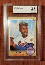 1968 Topps #110 Hank Aaron Atlanta Braves Vintage Original Baseball Card BVG 3.5