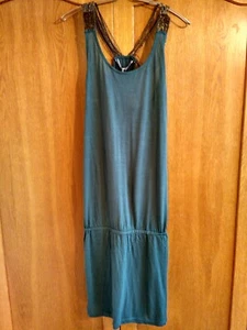 Kleid in M - L von Silvian Heach (Italy), grün / dunkeltürkis, Viskose, NEU - Bild 1 von 6