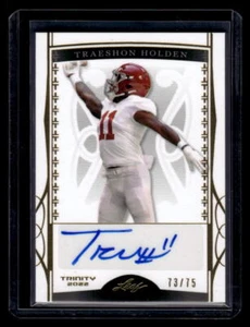 2022 Leaf Trinity Auto Gold Foil Traeshon Holden Alabama 73/75 - Picture 1 of 2