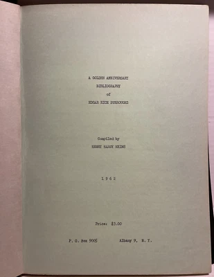 Early 1962 Manuscript Henry Hardy Heins Auto Bibliography Edgar Rice Burroughs - Image 1 of 4