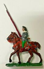 Tin Toy Soldiers Painted Knight Rider on Horse With Spear In Hand (Vintage Toys)
