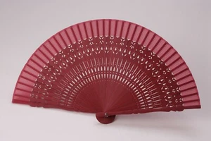 TOKYO ASAKUSA TAKAHISA Sensu silk Folding Fan with bag wine from Japan - Picture 1 of 4