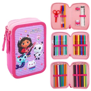 Gabbys Puppenhaus 3 Ebenen Federmäppchen mehrere Fächer Farbstifte Bleistifte Set - Bild 1 von 7
