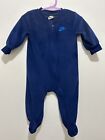 Baby Jungen Nike marineblau Velours-Reißverschluss Babygrow Schlafanzug 6m