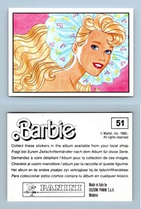 Barbie #51 Mattel 1989 Panini Sticker