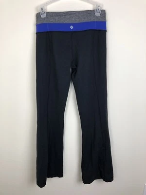 Pantalón Lululemon Talla 4 Ranura Negro Púrpura Gris Cintura Reversible Foto 1 de 4