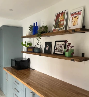 Rustic Reclaimed Scaffold Boards Shelves / Industrial Shelf For Kitchen Bedroom - Image 1 of 4