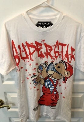 Camiseta Rawalty Black Label Superstar Spray Pintura Oso ~ Hombres Talla M Foto 1 de 4