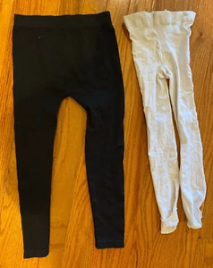 2 x Kids Girls Ballet Dance Tights Footed Tights Stocking Trousers Sz 4 - 6x - Picture 1 of 2