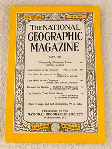 National Geographic May 1959 Normandy Giant Insect Amazon Galapagos Train Skunk - Picture 1 of 1