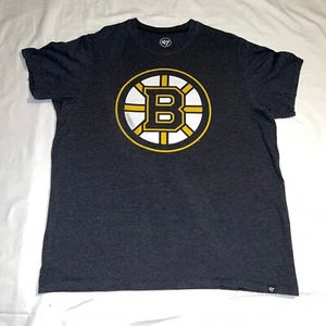 Boston Bruins Camicia Uomo Grande Grigio Giallo Bianco Logo Grafico NHL Hockey Team - Foto 1 di 8