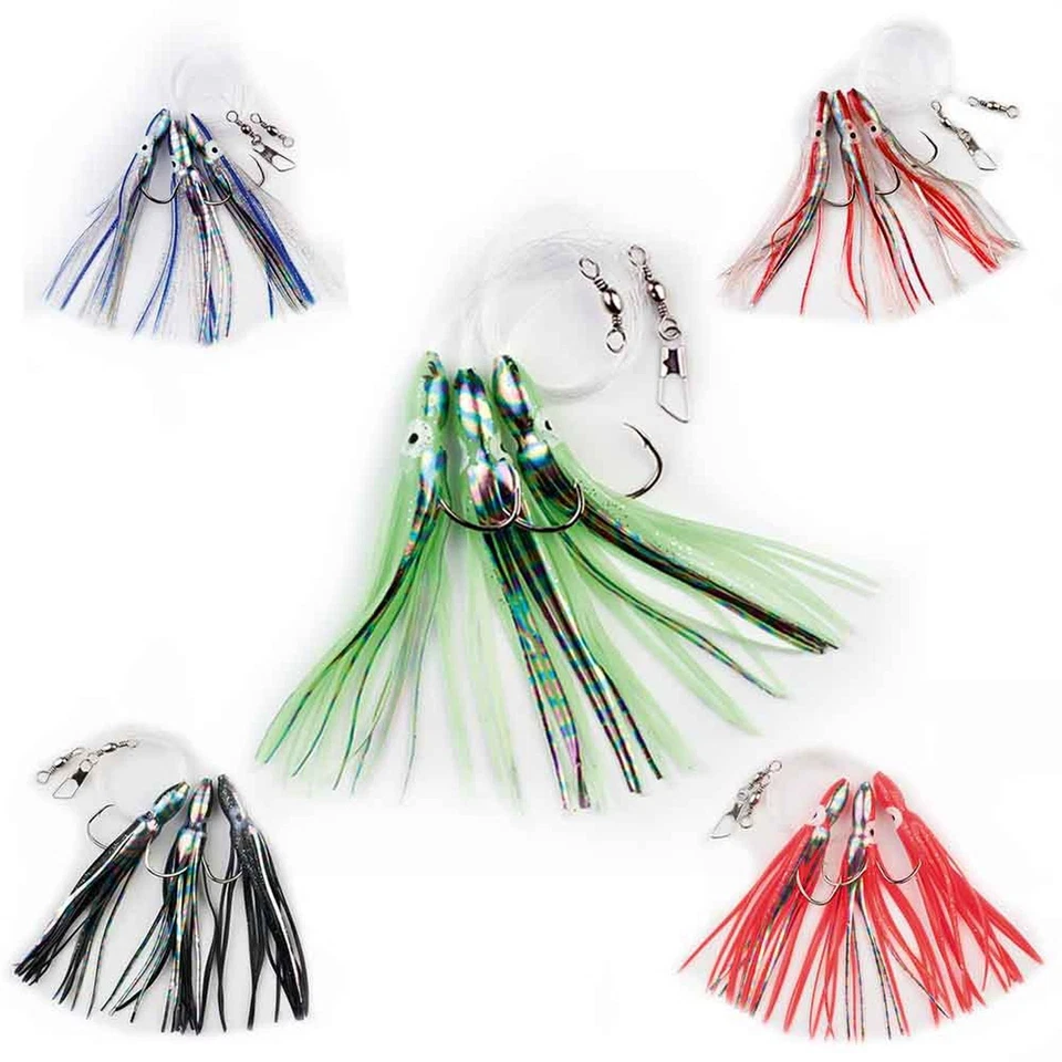 Paternoster System mit Octopus Imitaten Dorsch Beifänger Meeresvorfach Norwegen - Bild 1 von 1