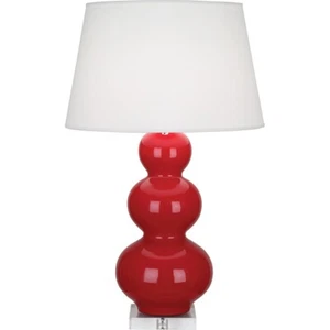 Robert Abbey Triple Gourd 1 Light Table Lamp, Ruby Red/Lucite Base - RR43X - Picture 1 of 1