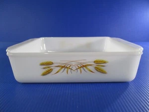 Fire King Square Baking Dish #452 8 Wheat Pattern Handles No Lid/Chips 8IN USA - Picture 1 of 9