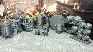 15 Piece Dwarven Ale Works 28mm Scale Model Dungeons & Dragons Scatter Terrain - Picture 1 of 4