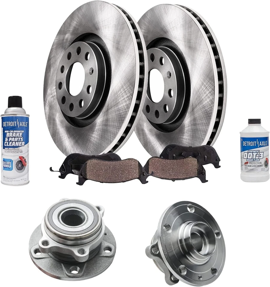 Rotores delanteros pastillas de freno + cojinetes de cubo de rueda para Audi Q3 Quattro Passat Tiguan Foto 1 de 1