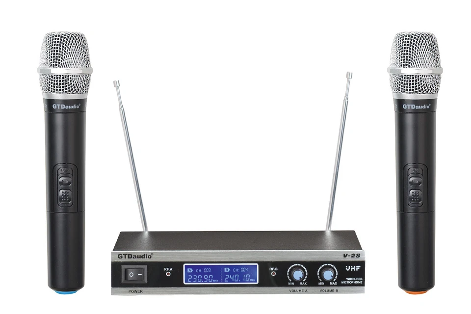 GTD Audio 2 Channel VHF Handheld Wireless Microphone System (Brand New) V-28H - Image 1 of 1