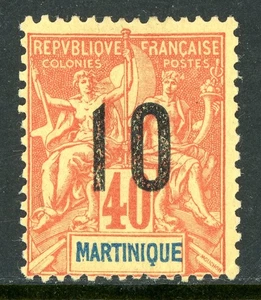 Französische Kolonien 1912 Martinique 1¢/40¢ rot/gelb Wide Space Scott #103a postfrisch Q532 - Bild 1 von 6