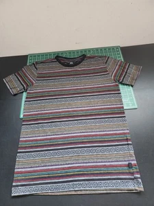 Beautiful Giant Striped T-Shirt Aztec Print Short Sleeve Casual Top Size L - Picture 1 of 4