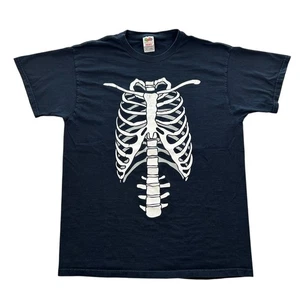 Camicia Vintage Scheletro Ribcage Anatomia Umana Grafica Taglia Large Y2k Anni 90 Grunge - Foto 1 di 6