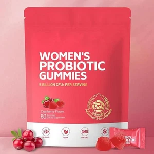 Women's Probiotic Gummies,5 BILLION CFU,Advanced 3-in-1formula 60 supplement - Picture 1 of 10