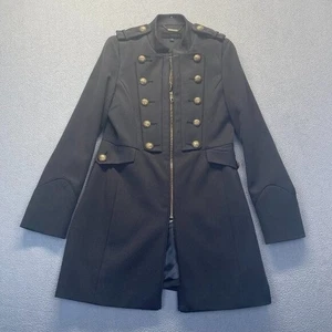 Steve Madden, Mujer, Usado en Excelente Condición Chaquetón Militar Negro Latón, Cremallera Frontal, Talla M - Imagen 1 de 13