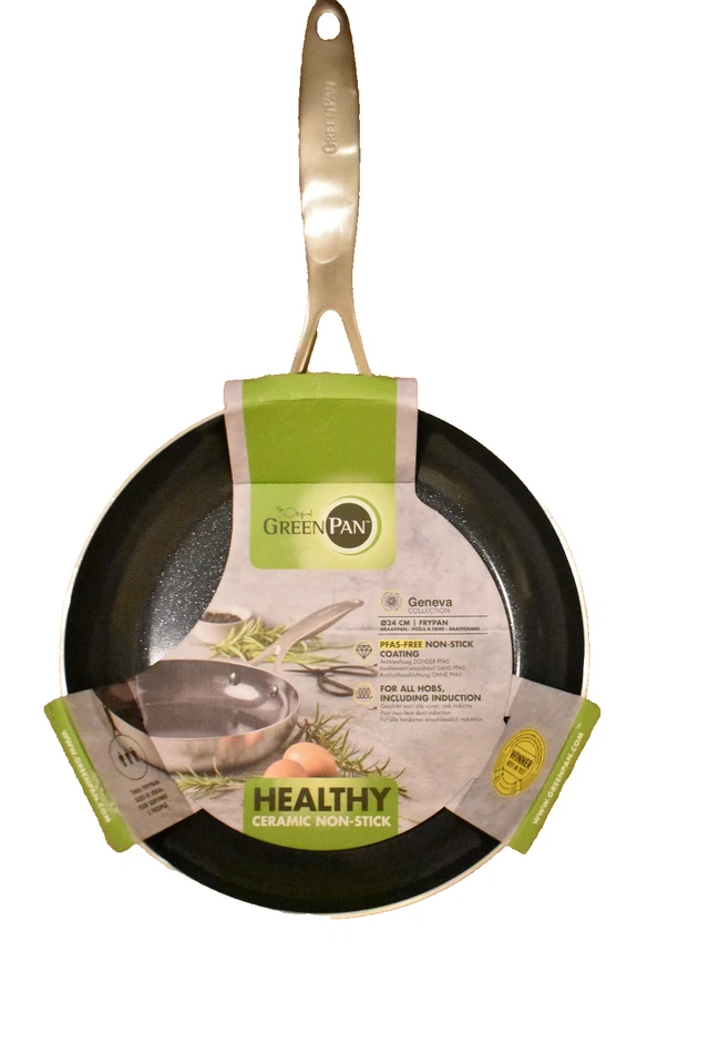 GreenPan Bratpfanne Geneva Edelstahl Ø 24cm Keramik Antihaft Beschichtung Pfanne - Bild 1 von 1