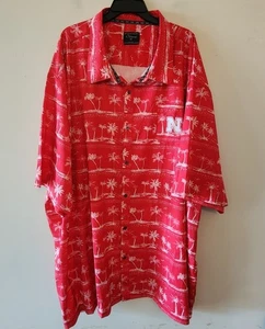 Camicia Chiliwear Nebraska Husker rossa hawaiana con bottoni Cornhusker uomo taglia 6x - Foto 1 di 4