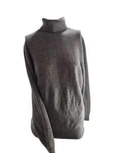 Maglione girocollo uomo Quince grigio puro cashmere taglia M maglia morbida pullover - Foto 1 di 8