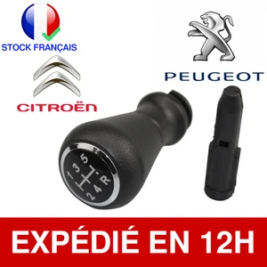 Pommeau Levier De Vitesse Pour Peugeot et Citroen En Cuir 5 Vitesses Manuel Neuf - Foto 1 di 4