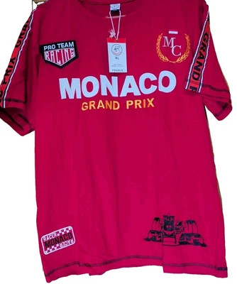 T-shirt pilote officiel Grand Prix de Monaco F1 Red w/ Patches NWT XL embroidery - Image 1 of 4